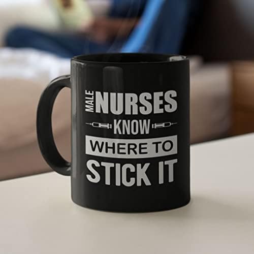 Забавна Кафеена чаша за медицински Сестри-Мъже - медицински Сестри Знаят Къде да я Набутам