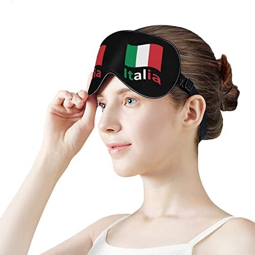 Италия Italia Маска за Очи с Италианския флаг, Превръзка от неопрен за Сън с Регулируема каишка, Блокира Леки Блиндеры за Пътуване, Сън, Практикуване на Йога