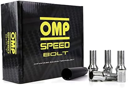 OMP SPEED Комплект от 20 Джанти винтове с Метрическим ключът M14 x 1.25 17/19 с дълга резба 27 мм Сребрист цвят и Материал DIN 10.9
