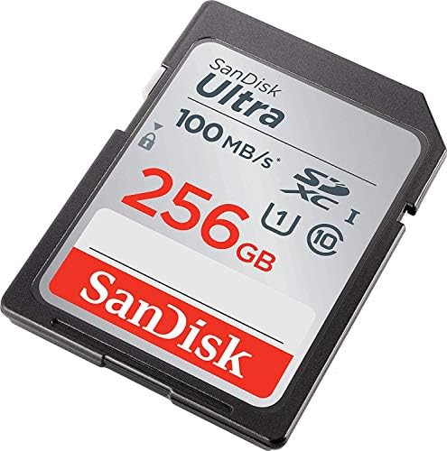 Карта памет SanDisk SDXC SD Ultra капацитет 256 GB (два комплекта) Работи с цифрови камери на Canon EOS Rebel T7, Бунтовник T6, 77D Class 10 (SDSDUNR-256G-GN6IN) в комплект с (1) за Всички, с изключение на устройството