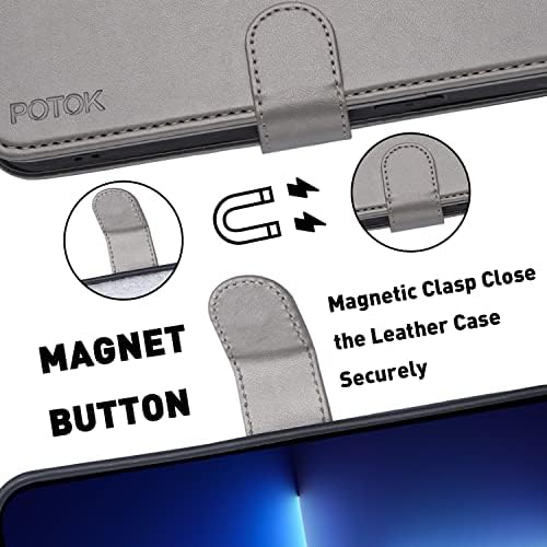 Чанта-портфейл UOOKKI за iPhone 13 Pro, Защитен [Противоударная вътрешна обвивка от TPU], изкуствена кожа [Заключване на RFID], Държач за карти, флип-надолу кутията с магнитна стойка, Съвместима с iPhone 13 Pro 6,1