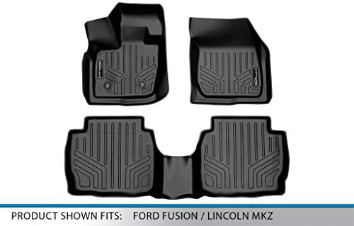SMARTLINER Custom Fit Подови постелки 2-ред комплект обшивки Черен Съвместима с 2017-2020 е Съвместим с Ford Fusion / 2017-2020 Lincoln MKZ