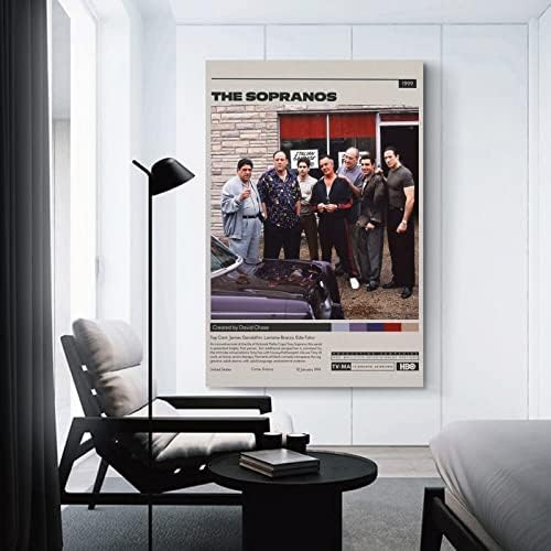 Плакат Семейство Сопрано, Реколта Плакати от хитовия сериал Гангстер, за стая, Естетичен, Художествен Плакат на Платно и постери за вашия интериор, Спални, 12x18 инча (30x45 см)