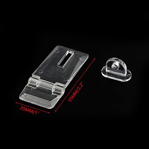 Coshar 10 комплекти Акрилни Ключалки за hinging замъка Кристално Чисти Капаче на Панти Плосък Задържане Капаче от Прозрачна Пластмаса, 55x25 мм, Прозрачен