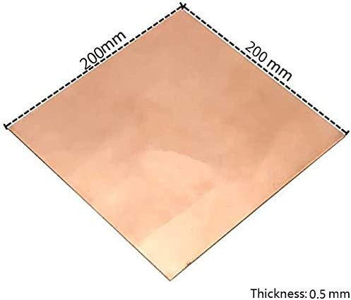 Месинг лист HUILUN Меден лист 0,5 мм 200 мм x 200 мм От метал Отрязва Първични месингови плочи (Размер: 0,5 мм * 200 мм * 200 мм)