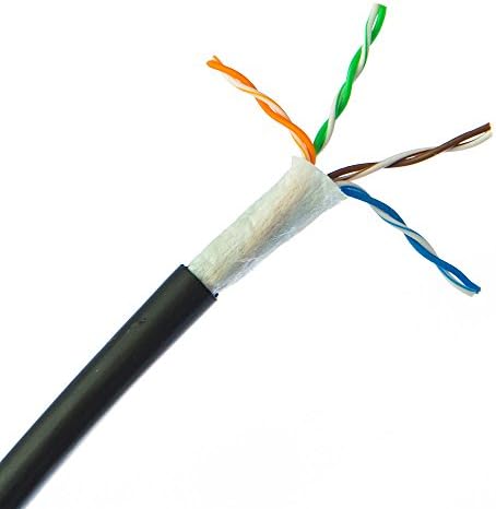 Ethernet кабел Cat5e Black за директно погребване /употреба на Открито, Плътен, CMX, Водоустойчива лента, 24 AWG, Макара, На 1000 Метра