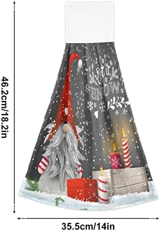 Кухненски Кърпи Exnundod Winter Gnome Комплект от 2 Кърпи / хавлии Let It Snow Кърпа за Ръце с Линия за Окачване на Меко Впитывающее Кърпа с Завязками на Пръстите на Кухненски Кърпи за Баня