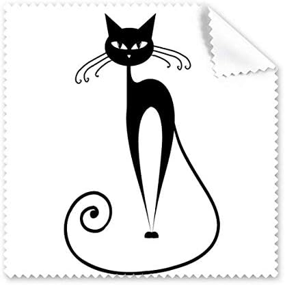 Longtail Черна Котка, Очертанията на Животното Плат За Почистване на Екрана на Телефона за Пречистване на Точки 5шт