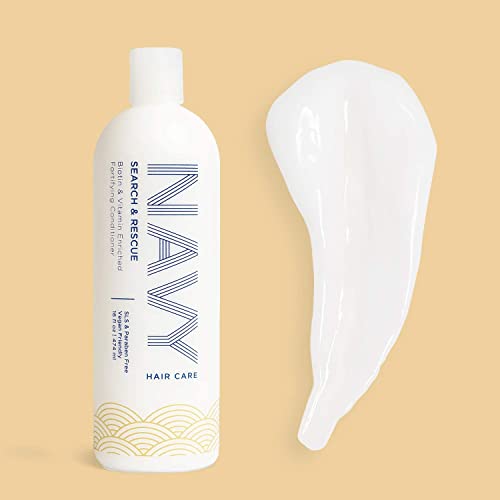 Климатик за Дълбока ГРИЖА за КОСАТА NAVY - 16 течни унции | Климатик, за да придадат обем на Сухо на Увредените коса, обогатена с биотин и витамини | Балсам за мъже и жени