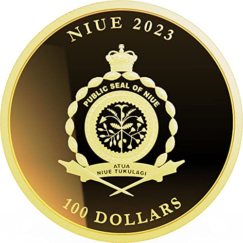 2023 DE Модерна Възпоменателна монета PowerCoin Magnum Opus Златното Сечение 1 Унция Златна монета от 100$ Ниуе 2023 Proof