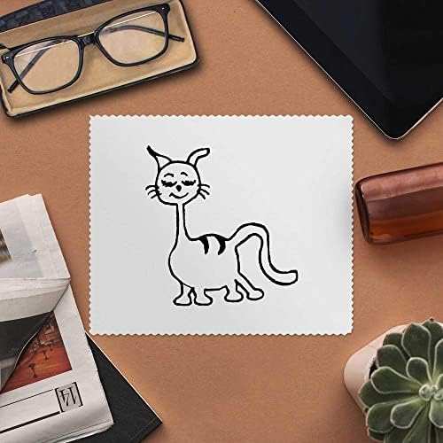 Azeeda 2 x Кърпички за почистване на лещи и очила от микрофибър Длинношеий котка (LC00019579)