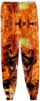 ALOVEY Унисекс Ежедневни Панталони За Джогинг с 3D Принтом Череп, Широки Спортни Панталони