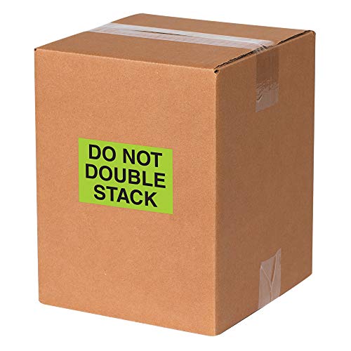 Aviditi Tape Logic 2 x 3, Флуоресцентно зелено предупредителен стикер Не сгъване два пъти, за транспортиране, преработка, опаковане и преместване (1 Ролка от 500 на етикети)