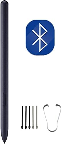 Замяна дръжка Tab S7 за Samsung Galaxy Tab S7S7 + SM Plus-T870 SM-T875 SM-T876B Stylus S Pen Сензорна писалка (със синя нащърбена дръжка) (черен)