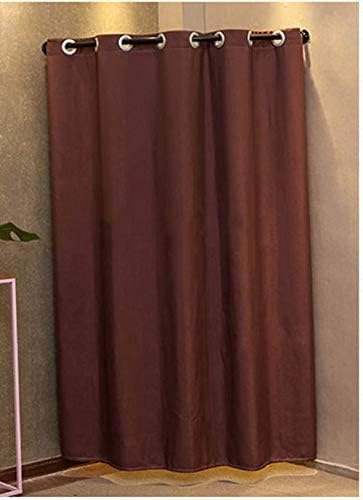 XZGDEN Дрешник, Пробната Завеса магазин за дрехи Пробна Пробна Завеса за Съблекални Пътека За Завеса Околовръстен Полк САМ Временна Съблекални (Цвят: Кафе, размер: 120 см)