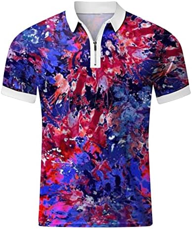Тениски HSSDH 4Th of July, за Мъже, Патриотични Мъжки Ризи с къси ръкави, бързо съхнещи Модерен Риза За голф С Дизайн на Американското