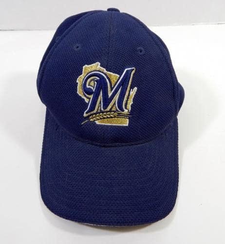 Milwaukee Brewers 29 Тренировка по Отбиванию Тъмно Синя шапка В играта M-L DP22651 - Използваните шапки MLB в играта