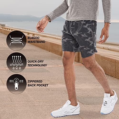 Мъжки спортни къси панталони LEG3ND – 3 Опаковки на Спортни шорти Tech Running Quick Dry с джобове с цип