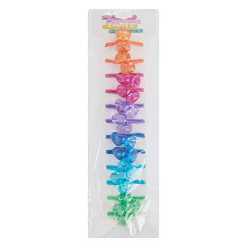 Cudlie Confetti, 12 Опаковки гумени ленти за коса за момичета, Определени с Разноцветни Мехурчета във формата на Сърца, Сладка Дъвка на косата, Детски Аксесоари за Коса за Момиченца