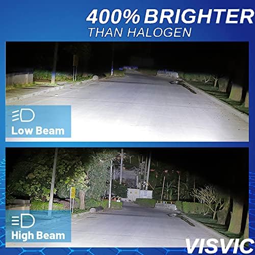 Led лампи VISVIC 9005/HB3, 100 W, 15000 Лумена, ярки led светлини, студен бял 6500 К, щепсела и да играе, комплект за ремонт, led фарове IP68, водоустойчива, бърз монтаж, комплект от 2